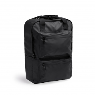 Rusel - PU leather backpack with padded handles and laptop compartment