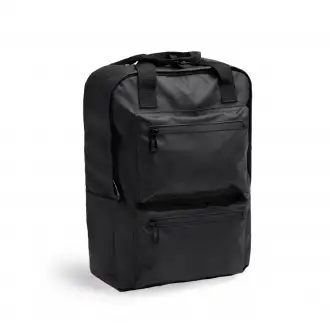 Rusel - PU leather backpack with padded handles and laptop compartment