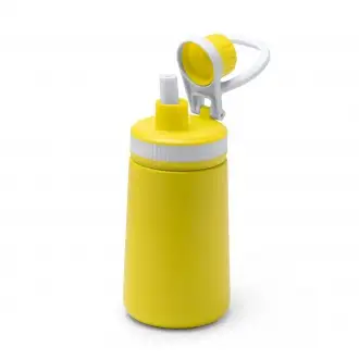 Pumba - Double-walled stainless steel bottle with straw and secure closure