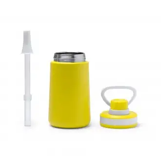 Pumba - Double-walled stainless steel bottle with straw and secure closure