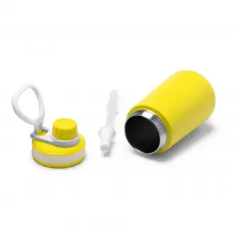 Pumba - Double-walled stainless steel bottle with straw and secure closure