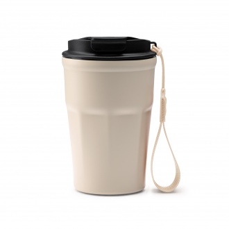 Keury - Thermal mug made of 304 stainless steel with handle and double walls with ceramic finish, 350 ml.
