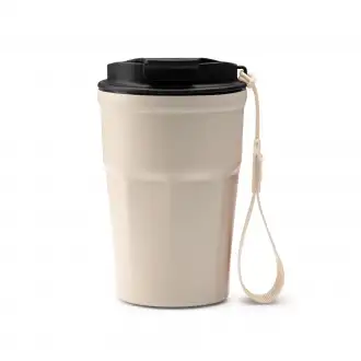 Keury - Thermal mug made of 304 stainless steel with handle and double walls with ceramic finish, 350 ml.