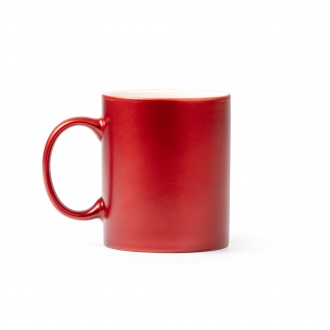 Marty - Ceramic mug, ideal for laser marking. Inner layer with glossy gold finish, 350ml.