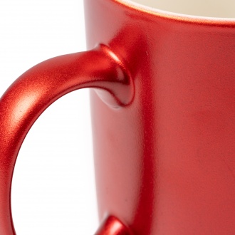 Marty - Ceramic mug, ideal for laser marking. Inner layer with glossy gold finish, 350ml.