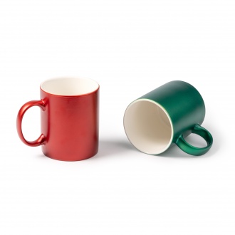 Marty - Ceramic mug, ideal for laser marking. Inner layer with glossy gold finish, 350ml.