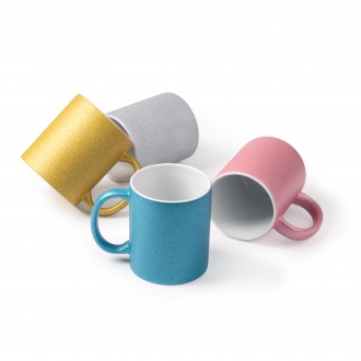Fiona - Ceramic mug with glitter effect, specially designed for sublimation, 350ml.