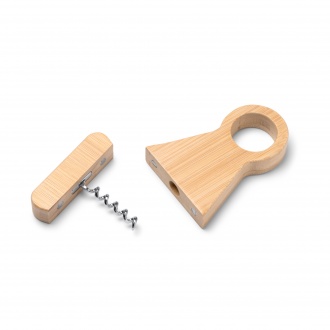 Konen - Corkscrew made of bamboo with elegant bottle holder