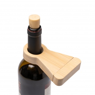 Konen - Corkscrew made of bamboo with elegant bottle holder