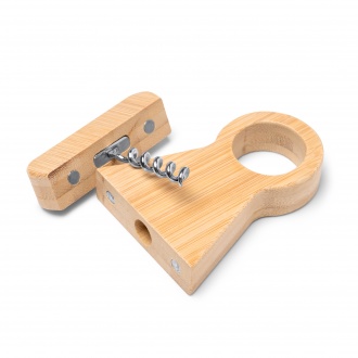 Konen - Corkscrew made of bamboo with elegant bottle holder