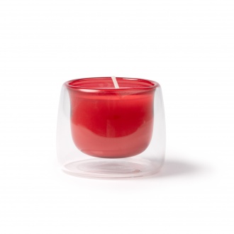 Flora - Aromatic vanilla-scented candle in a two-layer glass container.