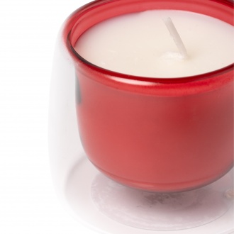 Flora - Aromatic vanilla-scented candle in a two-layer glass container.