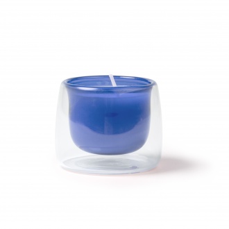 Flora - Aromatic vanilla-scented candle in a two-layer glass container.