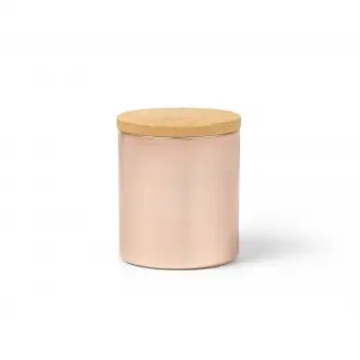 Maris - Aromatic candle with an aluminum bowl with a metallic finish and a bamboo lid. Vanilla aroma.