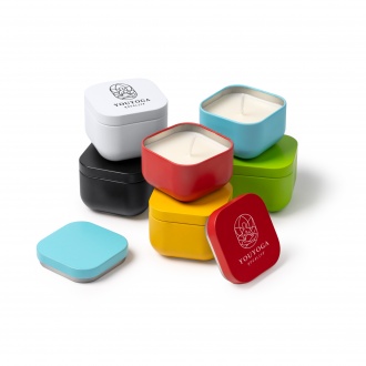 Trini - Aromatic candle with a square metal bowl. Vegetable wax with the aroma of lavender.