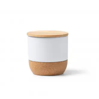 Silken - Aromatic candle with ceramic bowl, cork base and bamboo lid. Vegetable wax with vanilla aroma.
