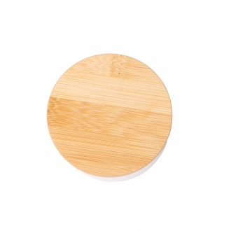 Silken - Aromatic candle with ceramic bowl, cork base and bamboo lid. Vegetable wax with vanilla aroma.