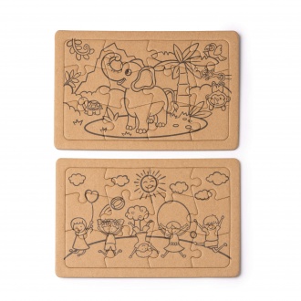 Zeon - A set of coloring puzzles made from recycled cardboard.