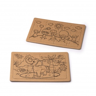 Zeon - A set of coloring puzzles made from recycled cardboard.