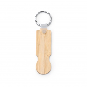 Nokel - Bamboo key ring with coin for shopping trolley