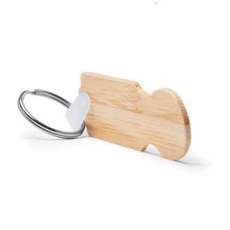 Nokel - Bamboo key ring with coin for shopping trolley