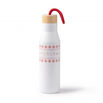 Melow - Bottle made of stainless steel with double walls and bamboo cap, 500ml.