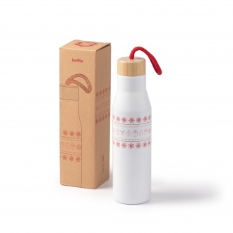 Melow - Bottle made of stainless steel with double walls and bamboo cap, 500ml.