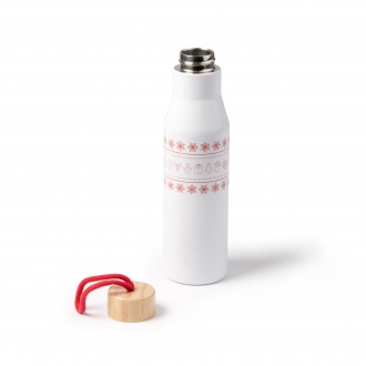 Melow - Bottle made of stainless steel with double walls and bamboo cap, 500ml.