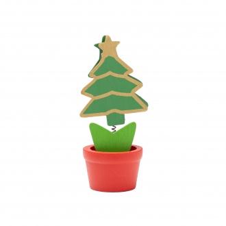 Basov - Christmas pattern ornament with wooden clip.