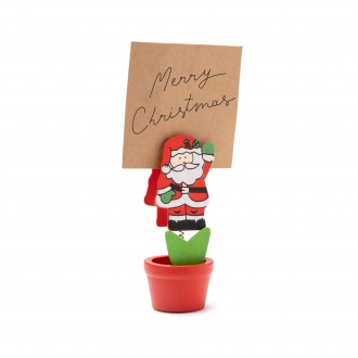Basov - Christmas pattern ornament with wooden clip.