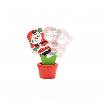 Basov - Christmas pattern ornament with wooden clip.