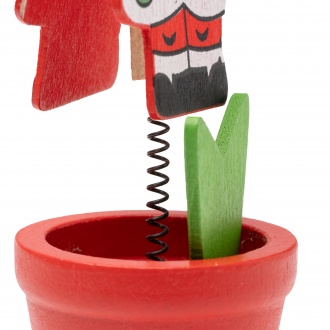 Basov - Christmas pattern ornament with wooden clip.