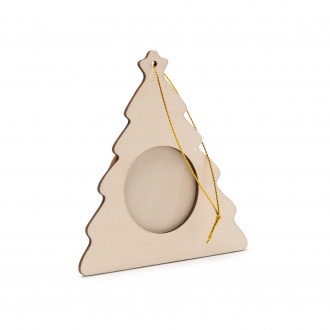 Filey - Wooden Christmas photo frame with a diameter of 4.5 cm