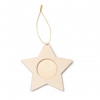 Filey - Wooden Christmas photo frame with a diameter of 4.5 cm