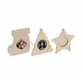 Filey - Wooden Christmas photo frame with a diameter of 4.5 cm