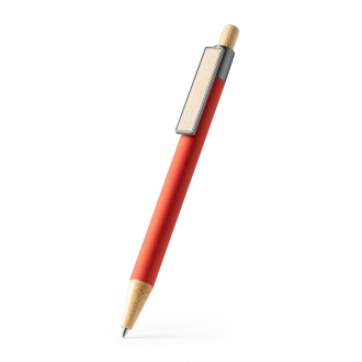 Copla - Rubber metal ballpoint pen with bamboo button