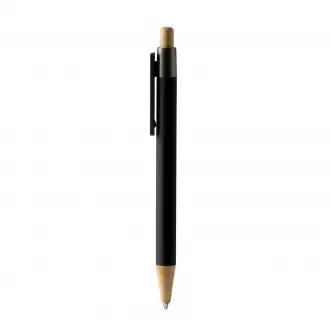 Copla - Rubber metal ballpoint pen with bamboo button