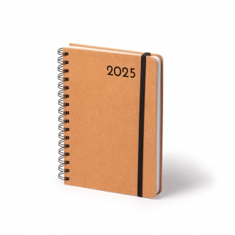Kurtis - A5 calendar with recycled leather cover and elastic band