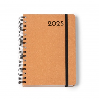 Kurtis - A5 calendar with recycled leather cover and elastic band