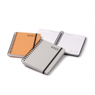 Kurtis - A5 calendar with recycled leather cover and elastic band