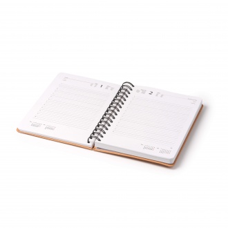 Kurtis - A5 calendar with recycled leather cover and elastic band