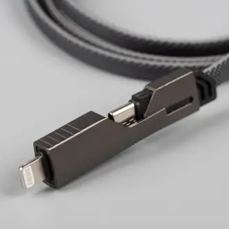 UNIVERSAL - Uniwersalny kabel ładujący 4 w 1, wykonany z RPET, 60W.