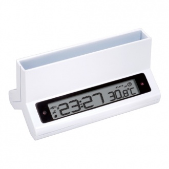 USB port splitter with clock and business card holder