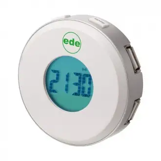 USB hub with a clock and alarm