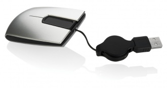 TRAVEL MOUSE ERGO - Stylish computer mouse with touchpad instead of roller and retractable cable.