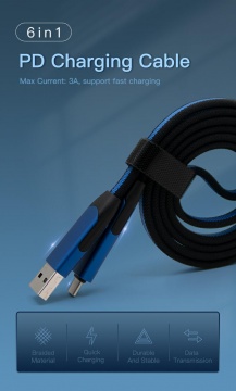 MANNY - 6iw1 fast charging and data transfer cable