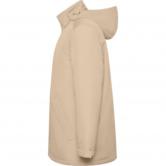 AMERICA - Waterproof jacket with quilted lining. High collar and retractable hood. 100% Recycled Polyester, 400g/m². 