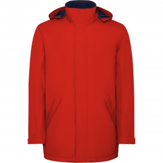 AMERICA - Waterproof jacket with quilted lining. High collar and retractable hood. 100% Recycled Polyester, 400g/m². 