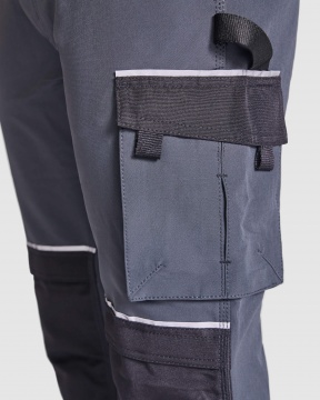 WALL - Flexible polyester work trousers with multiple pockets, weight: 260 g/m².
