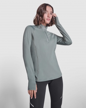 ESTAMBUL WOMAN - Women's long sleeve ranglan technical sweatshirt, half zippered, 200 gsm.